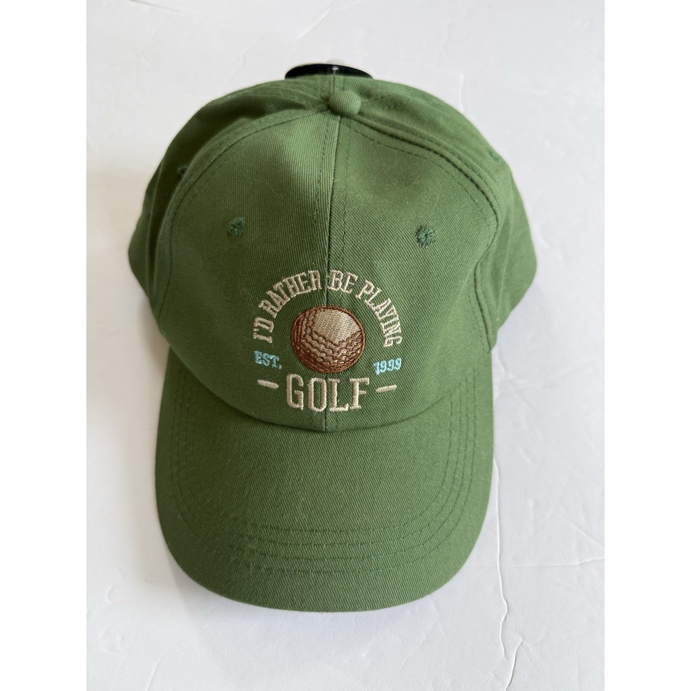 NWT I'd Rather Be Playing Golf Green Hat Cotton